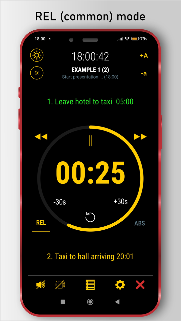 Relative mode circular timer