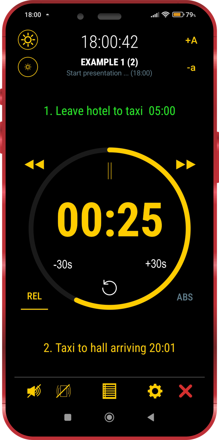 NLtimer running a multi-stage task in relative mode