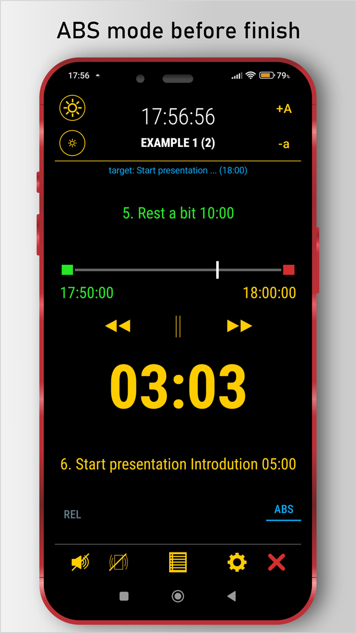 Absolute mode before the target finish